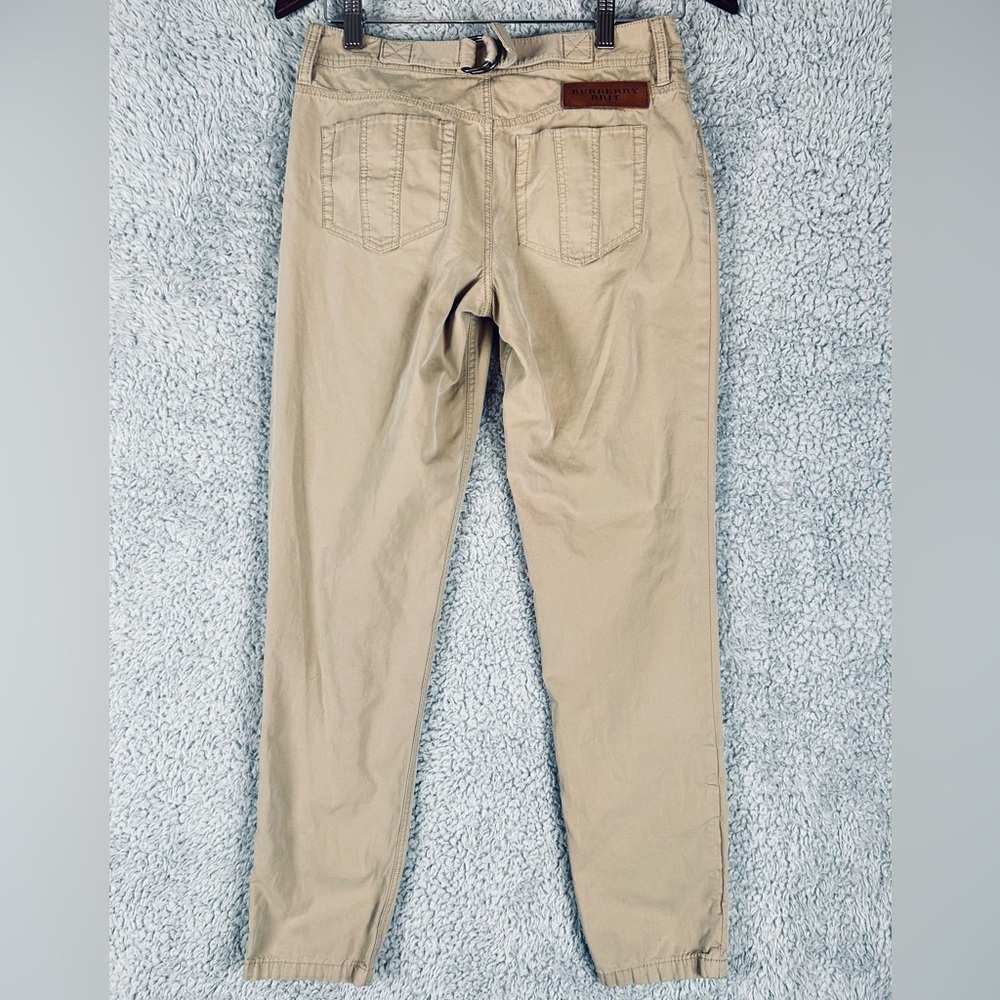 Burberry Brit Cotton Khaki Pleated Zip Fly Pants Size 2 - Picture 2 of 16